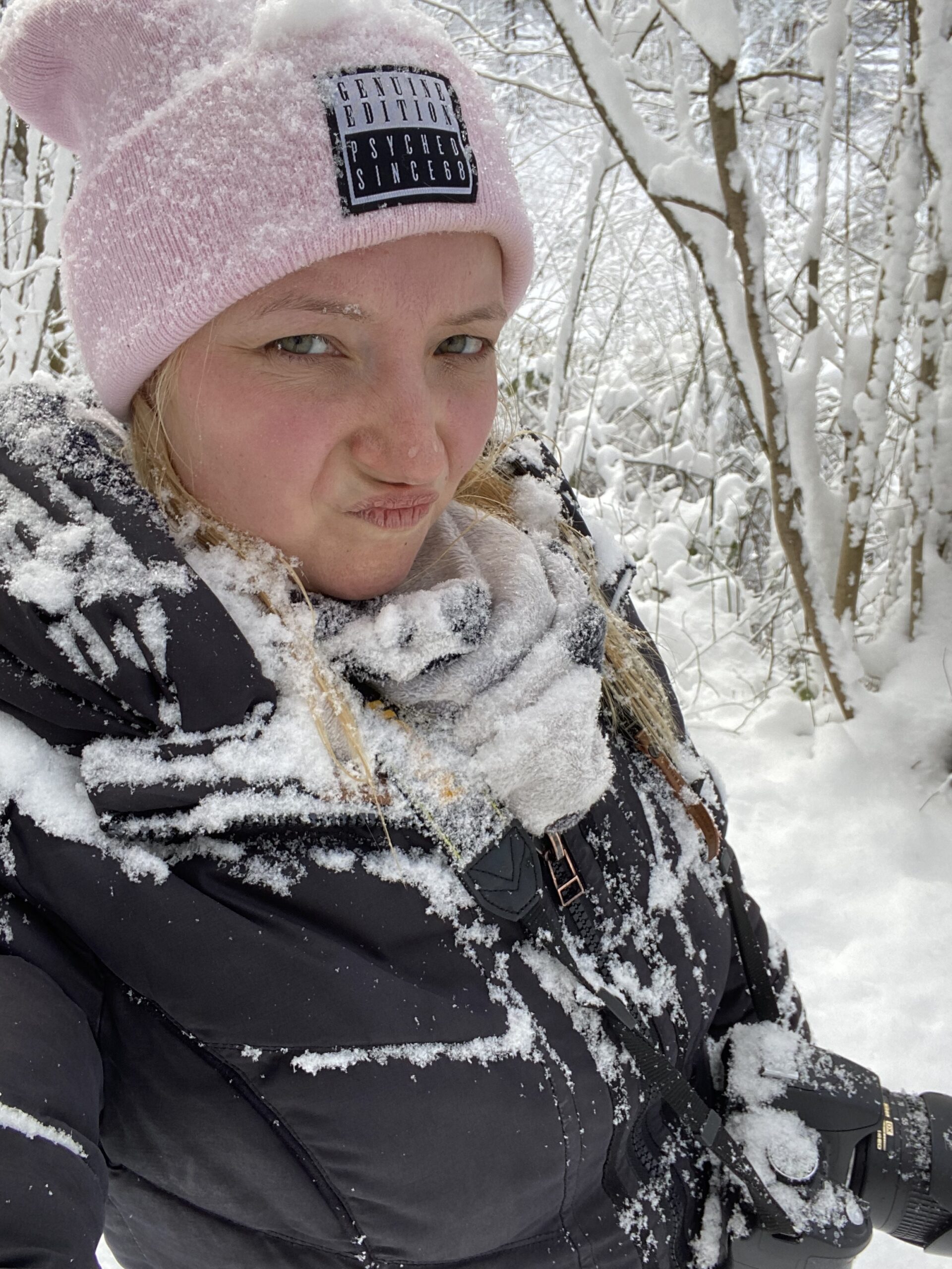 Selfie beim Fotografieren von Schnee Motiven